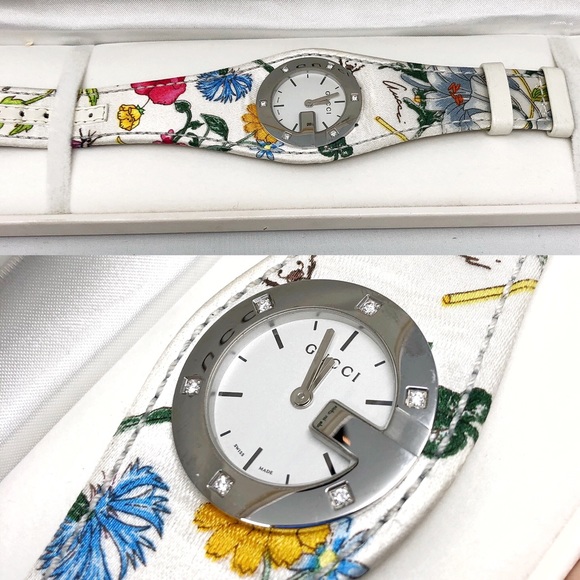 GUCCI | RARE Swiss Tropical Leather Diamond Watch - Picture 1 of 8
